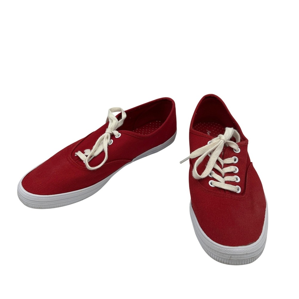 American Eagle Canvas Sneakers Womens Size 8 Red Good Low Top Lace Up Shoes